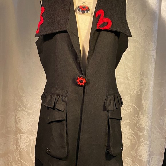 BOO RADLEY GORGEOUS LONG BLK VEST (SZ SMALL) (BNWT) - Picture 3 of 13